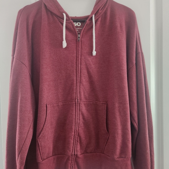 SO Burgundy Full-Zip Hoodie Xxl Womens - Picture 1 of 3